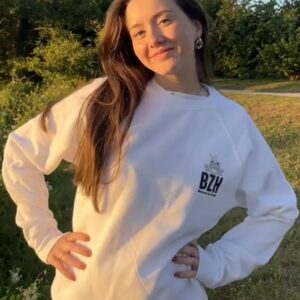 Sweat blanc sans capuche